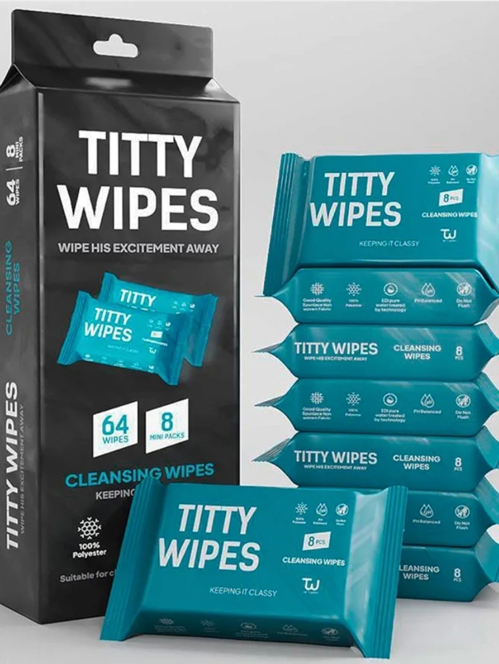 Titty Wipes Cleansing Wipes - Teal Pack